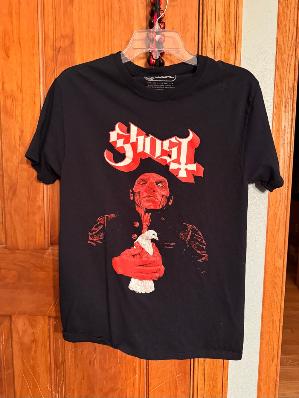 Ost Black Short-Sleeve Tee with Red and White Graphic